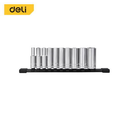 ชุดลูกบล็อกยาว DELI EDQ41010D-SL-01 1/4นิ้ว 10ชิ้น